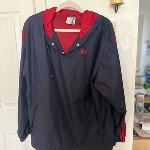 Adidas long sleeve windbreaker type with pocket and hood
